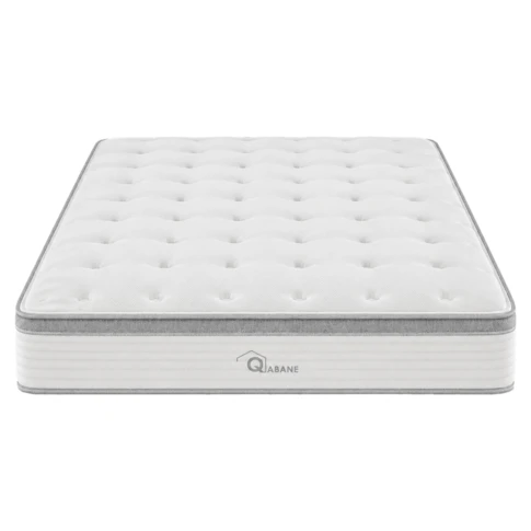 Matelas à ressorts ensachés de 25 cm en mousse 160 x 190 cm BLANC