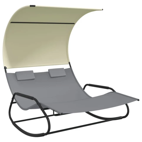 Chaise longue double à bascule avec auvent outdoor