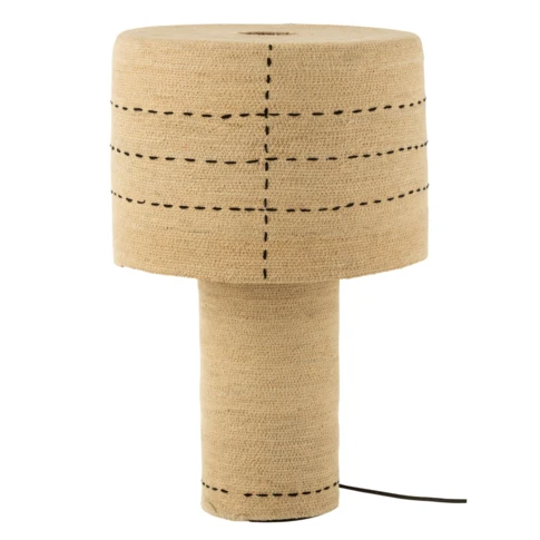 Lampe à poser pontillés en jonc de mer naturel 38 x 38 cm naturel