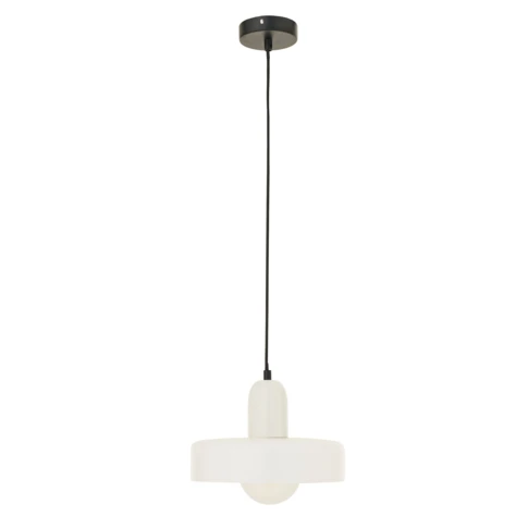 Suspension luminaire rétro en verre 25 x 25 x 25 cm Blanc