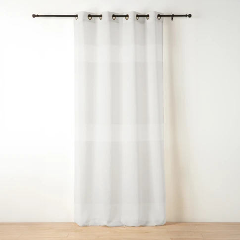 Voilage tamisant ajouré à esprit macramé 140 x 260 cm Blanc