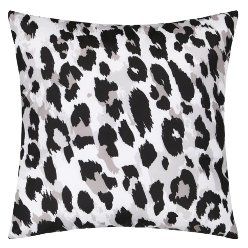 Coussin motif léopard 45 x 45 cm NOIR