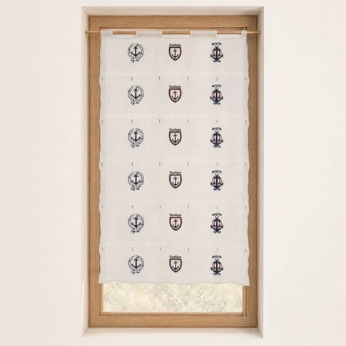 Visillo modulable bordado “ancla marina”