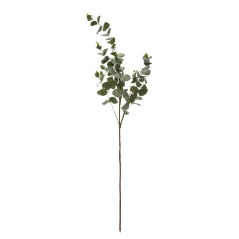 Branche d'eucalyptus floquée et pailletée