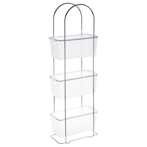 Étagère de rangement 3 niveaux 30 x 15 cm Blanc