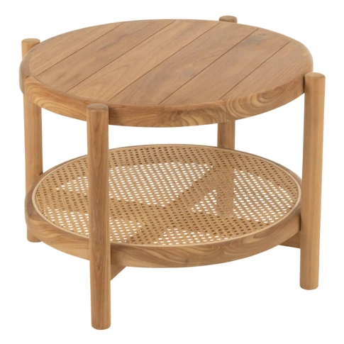Mesa de centro de madera con doble tablero de teca