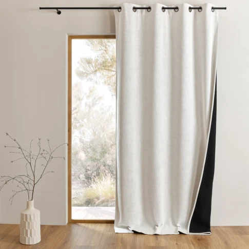 RIDEAU TOILE NATURELLE THERMIQUE OBSCURCISSANT-NATUREL-140X261 140 x 260 cm NATUREL