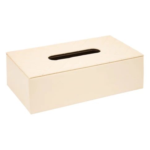 Boîte à mouchoirs rectangulaire décorative 25 x 15 x 10 cm BLANC