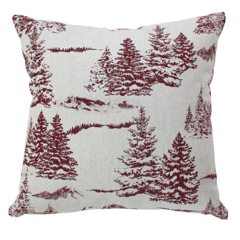 Coussin décoratif déhoussable style montagne 40 x 40 cm Rouge