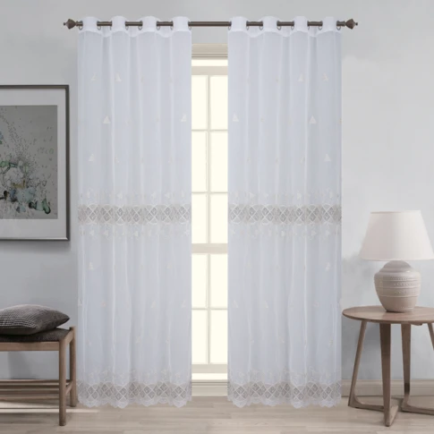 Paire de voilages macramé pour baie vitrée
