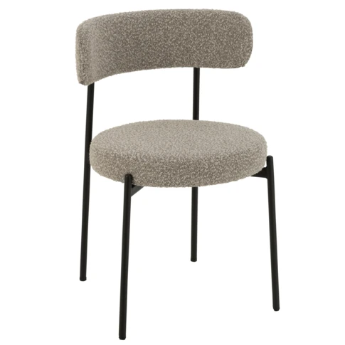 Chaise salon effet bouclette  53 x 51 x 77 cm Gris