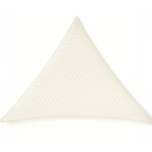Voile d’ombrage triangulaire macramé polylin 3 m Ecru