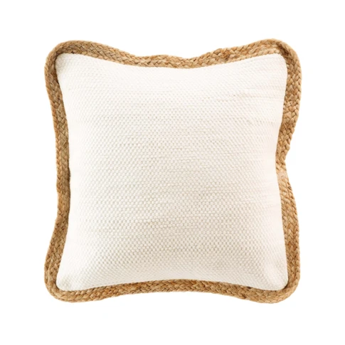 Coussin bifaces avec contour en jute