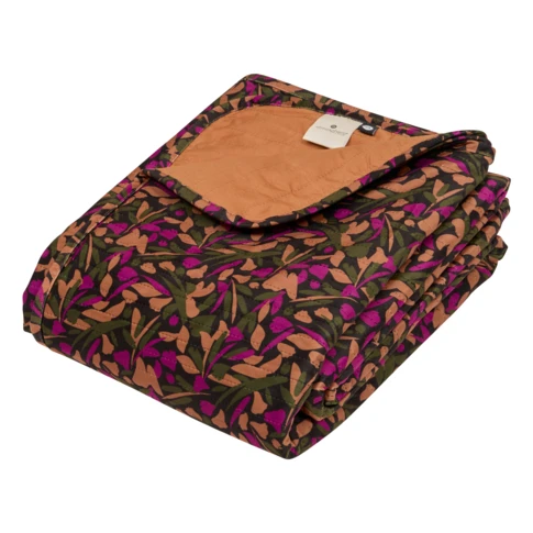 Dessus de lit matelassé à motifs végétaux 240 x 220 cm Violet