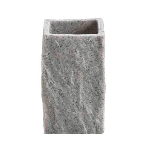 Gobelet effet minéral salle de bain 7 x 7 x 12 cm GRIS