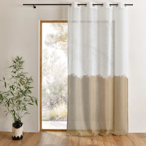 Voilage à oeillets bi-colore