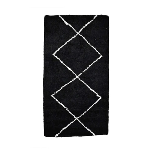 Tapis berbère à motifs graphiques 80 x 200 cm Noir