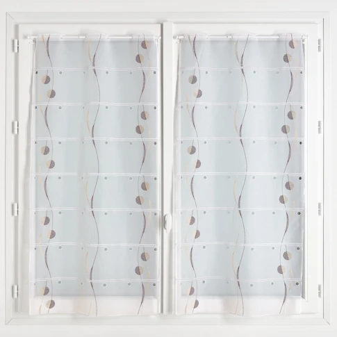 Modulable brodé avec motifs ronds et vagues 60 x 90 cm BORDEAUX