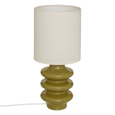 Lampe de chevet en céramique 20 x 20 x 44 cm Kaki