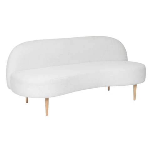 Banquette 2 places en bouclette design 0 cm Blanc