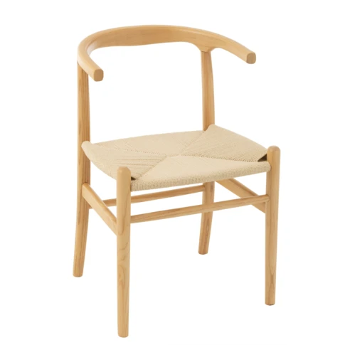 Silla de madera con asiento de cuerda