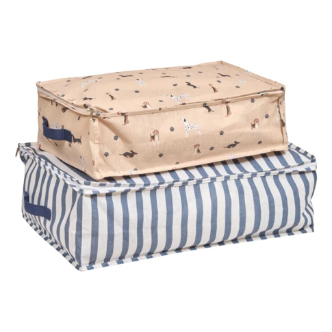 Lot de 2 housses de rangement avec poignée pour accessoires enfant 60 x 40 x 20 cm Bleu