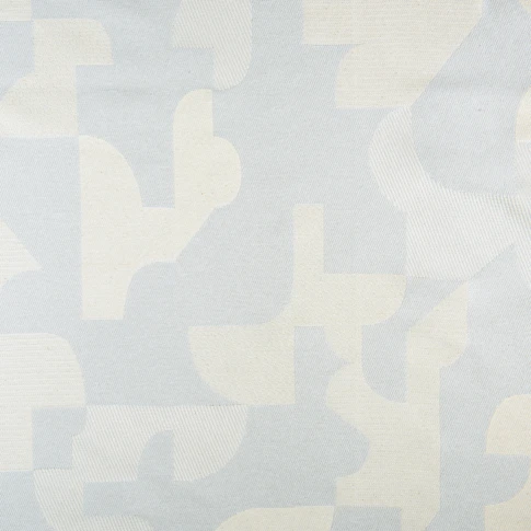 Tissu au mètre jacquard géométrique texturé rétro 145 cm Ecru