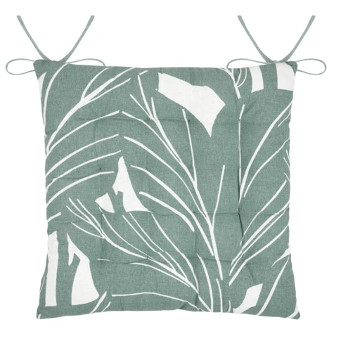 Galette de chaise motif floral 38 x 38 cm Vert