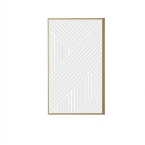 Pare-baignoire Japandi en verre sérigraphié motif géométrique 80 x 140 cm Marron Clair