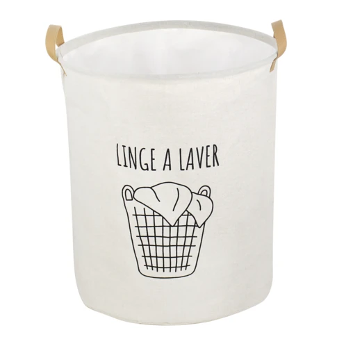 Panière à linge avec anses 0 cm Ecru
