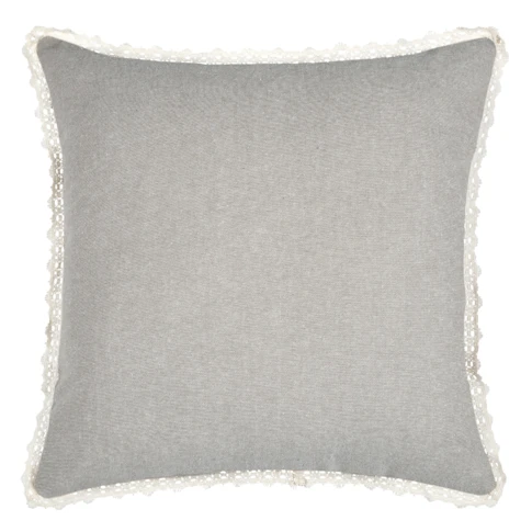 Coussin décoratif 100% coton finition dentelle