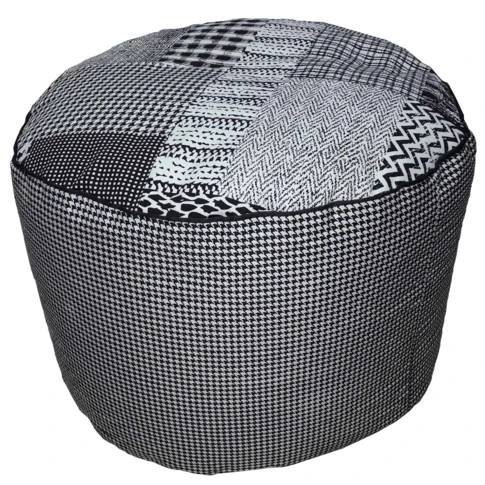 Pouf Rond Patchwork à Microbilles