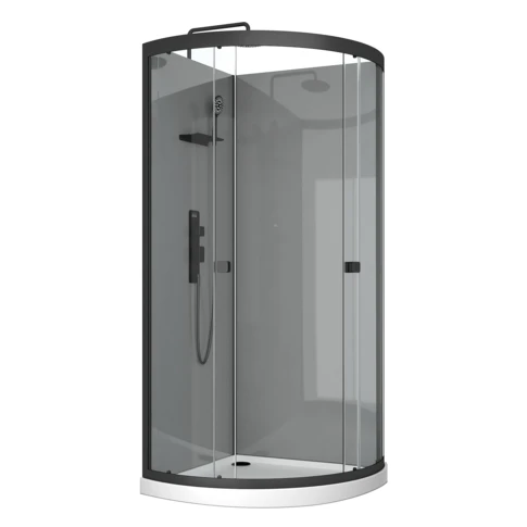 Cabine de douche 1/4 de cercle avec receveur  0 cm Noir