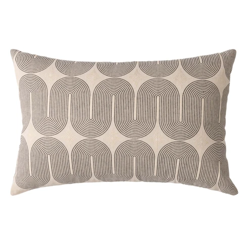 Coussin déhoussable en polycoton à imprimé métallisé 40 x 60 CM NOIR