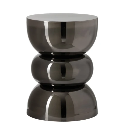 TABLE D'APPOINT CHROME FER NOIR 30 x 30 x 45 cm Noir