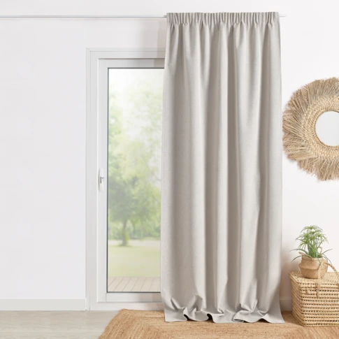 Rideau occultant double face galon fronceur 240 x 260 cm IVOIRE