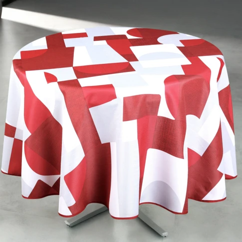 Nappe anti-tâche ronde design géométrique