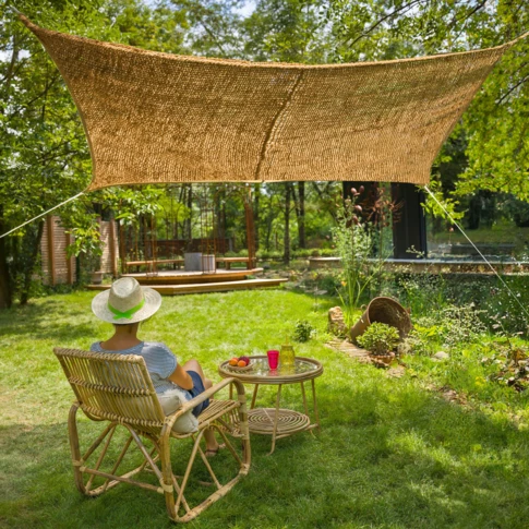 Ombrière rectangulaire fibre de coco 3 x 2 m  Naturel