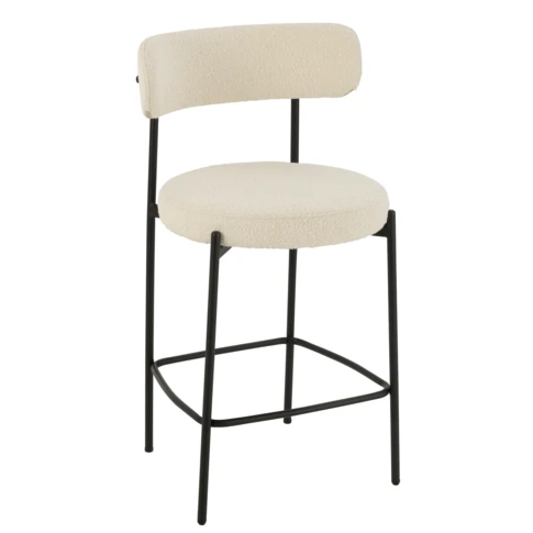 Silla de bar de metal con tejido bouclé
