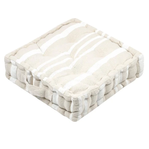 Coussin de sol 100% coton épais et moelleux à rayures