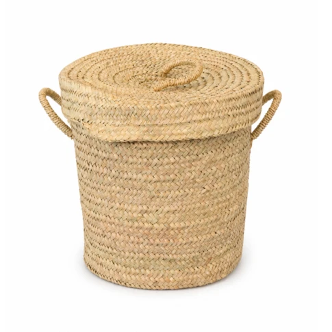 Panier chevron avec couvercle et anse  40 x 40 x 40 cm Naturel