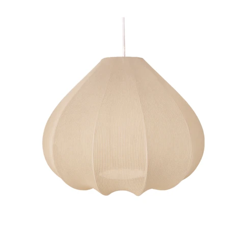 Abat-jour pour suspension en tissu texturé forme goutte