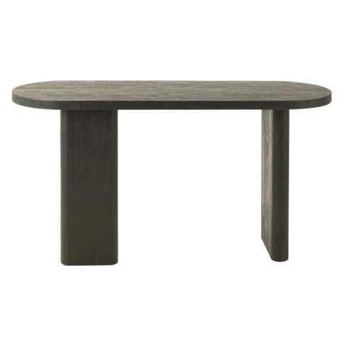 Meuble console en bois de teck 50 x 150 cm Noir Mat
