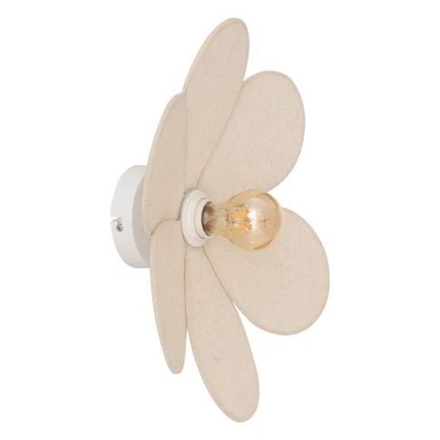 Applique murale forme fleur en lin 40 x 40 x 12 cm Lin
