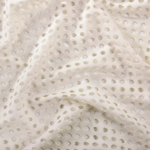 Tissu maille ajourée 290 cm Blanc cassé