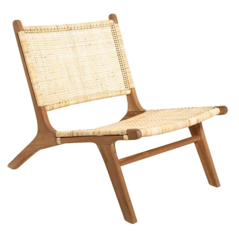 Sessel aus Teakholz und Rattan