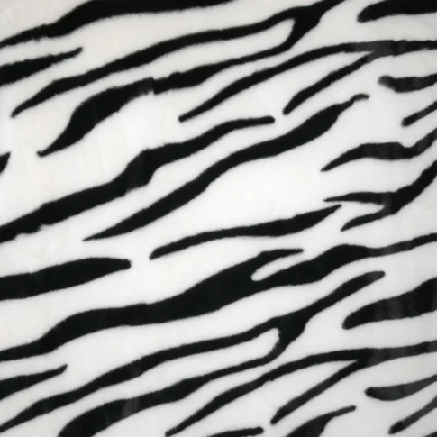 Tissu d’ameublement doux à motif zèbre 150 cm NOIR