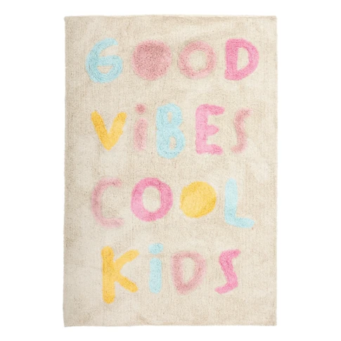 Getufteter, rechteckiger Teppich "Good Vibes Cool Kids"
