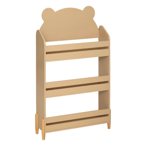 Bibliothèque enfant forme ourson à étagères ouvertes 62 x 19 x 100 cm Marron Clair