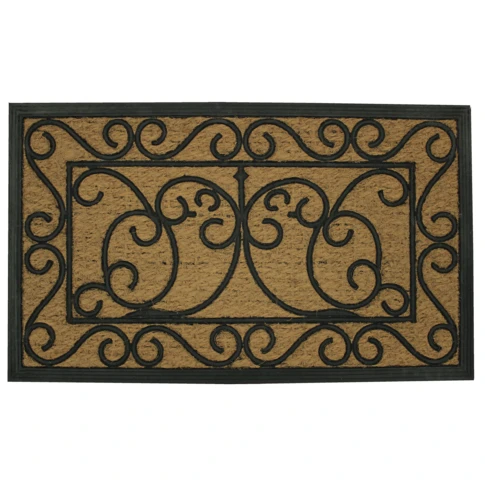 Paillasson rectangle en coco et caoutchouc 45 x 75 CM NATUREL